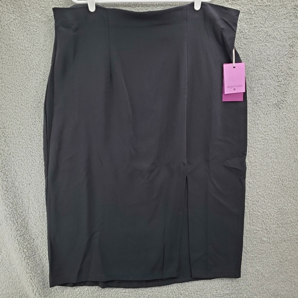 Sergio Hudson x Target Pencil Skirt Black High Waisted Slitted NWT - Picture 1 of 14